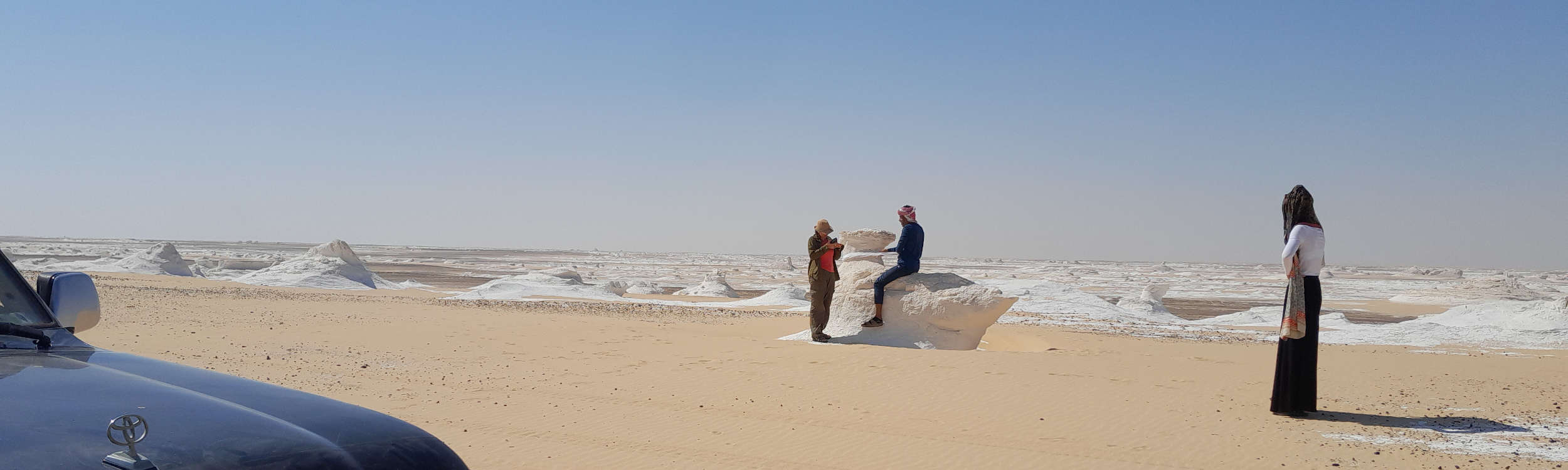 A stop in the White Desert of Egypt