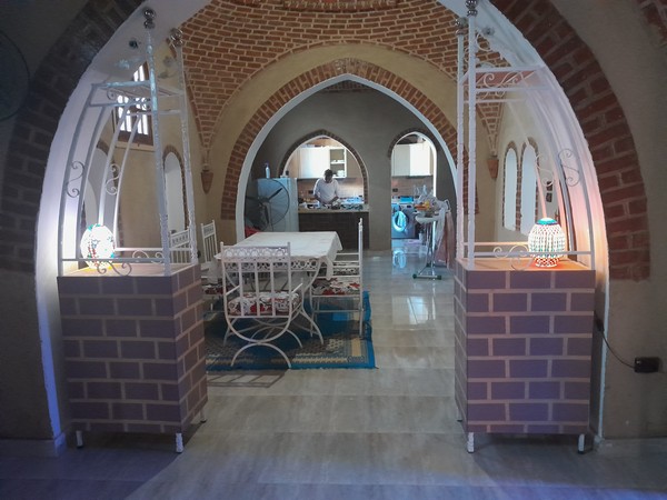 View from the living room to the kitchen